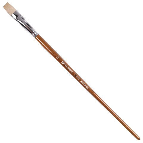 Кисть художественная профессиональная BRAUBERG ART CLASSIC, щетина, плоская, № 14, длинная ручка, 200719 по низкой цене оптом 