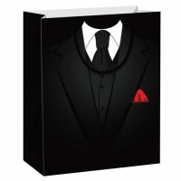 Пакет подарочный 26,5x12,7x33см ЗОЛОТАЯ СКАЗКА "Especially For Men", выборочный лак, чёрный, 608244