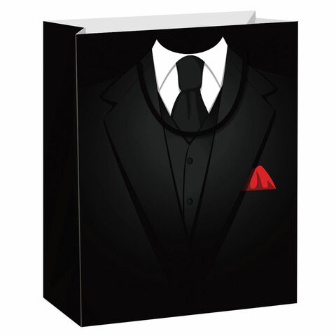 Пакет подарочный 26,5x12,7x33см ЗОЛОТАЯ СКАЗКА "Especially For Men", выборочный лак, чёрный, 608244 по низкой цене оптом Краснодар, Москва, Уфа, Казань, Барнаул, Владивосток, Хабаровск, Сахалин, Красноярск, Екатеренбург, 
