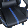 Кресло компьютерное BRABIX "GT Carbon GM-120", две подушки, экокожа, черное/синее, 531930 по низкой цене оптом 