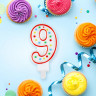 Свеча-цифра для торта "9" ДВУСТОРОННЯЯ с конфетти, 8,5 см, ЗОЛОТАЯ СКАЗКА, держатель, блистер, 591402 по низкой цене оптом 