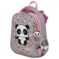 Ранец BRAUBERG PREMIUM, 2 отделения, с брелком, "Funny panda", 38х29х16 см, 229899