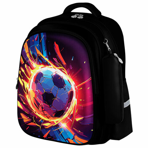 Рюкзак BRAUBERG KIDS MIND с пеналом в комплекте, 2 отделения, Football, 40х28х18 см, 273178 по низкой цене оптом 