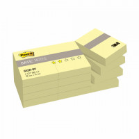Блоки самоклеящиеся (стикеры) POST-IT Basic 38х51 мм, КОМПЛЕКТ 12 шт. по 100 л., желтые, 653R-BY