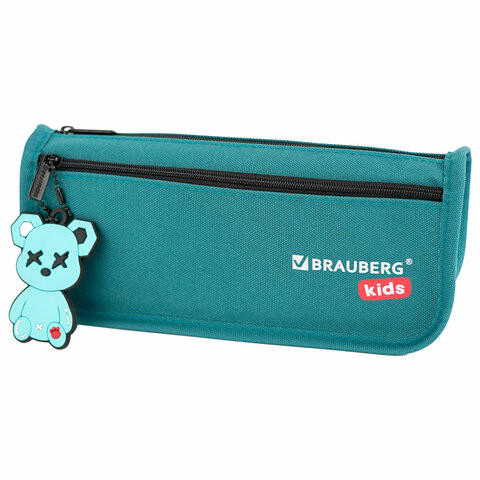 Пенал мягкий BRAUBERG KIDS, 2 отделения, полиэстер, Cool bear, 22x10x6 см, 273554 по низкой цене оптом 