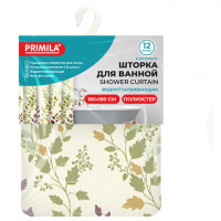 Шторка для ванной ПОЛИЭСТЕР, 180х180см, кольца в комплекте, ФЛОРА, PRIMILA, 700080