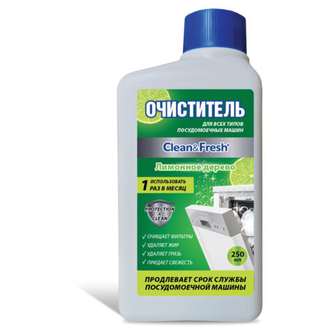 Очиститель для посудомоечных машин 250мл CLEAN&FRESH Лимонное дерево, ш/к 11083, Cd4m250lem по низкой цене оптом 