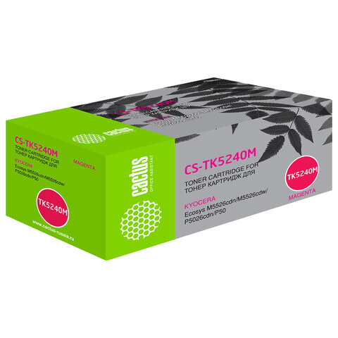 Картридж лазерный CACTUS (CS-TK5240M) для Kyocera M5526cdn/M5526cdw/P5026cdn, пурпурный, ресурс 3000 страниц по низкой цене оптом 
