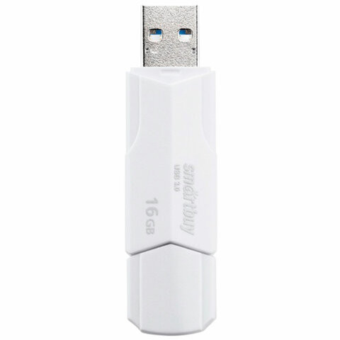 Флеш-диск 16GB SMARTBUY Clue USB 2.0, белый, SB16GBCLU-W по низкой цене оптом Краснодар, Москва, Уфа, Казань, Барнаул, Владивосток, Хабаровск, Сахалин, Красноярск, Екатеренбург, 