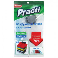 Пакет вакуумный с клапаном 50х60 см, для хранения вещей, PACLAN, "Practi", 412157