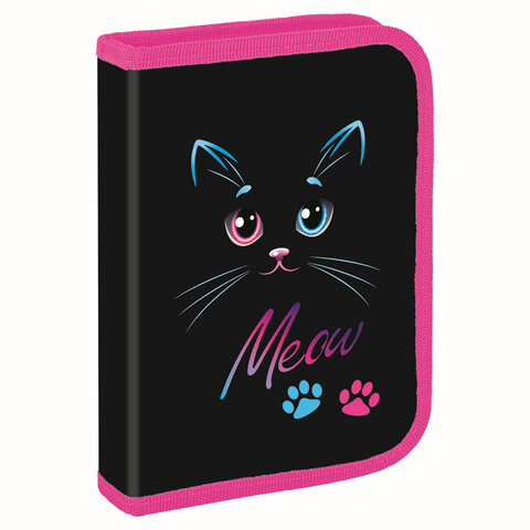 Пенал BRAUBERG, 1 отделение, полиэстер, 21х14 см, "Black Cat", 271529 по низкой цене оптом 