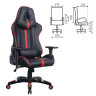 Кресло компьютерное BRABIX "GT Carbon GM-120", две подушки, экокожа, черное/красное, 531931 по низкой цене оптом 