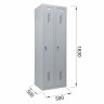 Шкаф металлический для одежды BRABIX "LK 21-50", 2 секции, 1830*500*500 мм, 29кг, 291379 по низкой цене оптом 