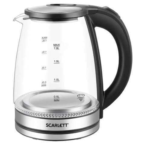 Чайник SCARLETT SC-EK27G103, 1,8л, 1800Вт, закрытый нагревательный элемент, стекло, ч по низкой цене оптом Краснодар, Москва, Уфа, Казань, Барнаул, Владивосток, Хабаровск, Сахалин, Красноярск, Екатеренбург, 