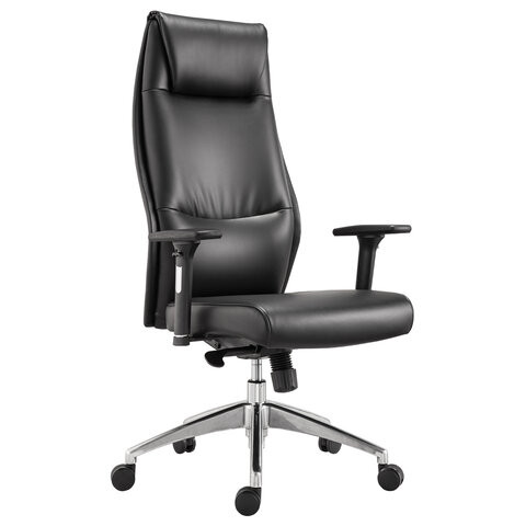 Кресло офисное BRABIX PREMIUM "Blues EX-751", синхромеханизм, алюминий, экокожа, черное, 532486 по низкой цене оптом 