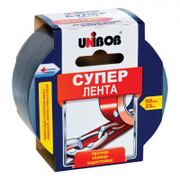 Клейкая лента АРМИРОВАННАЯ 50 мм х 25 м, ОСНОВА ПОЛИЭСТЕР, подвес, UNIBOB "СУПЕР", 44265