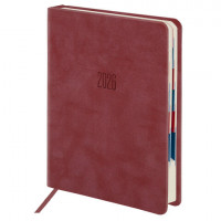Ежедневник датированный 2026 B6 125х173мм GALANT Vivid, под кожу, красный, 117413