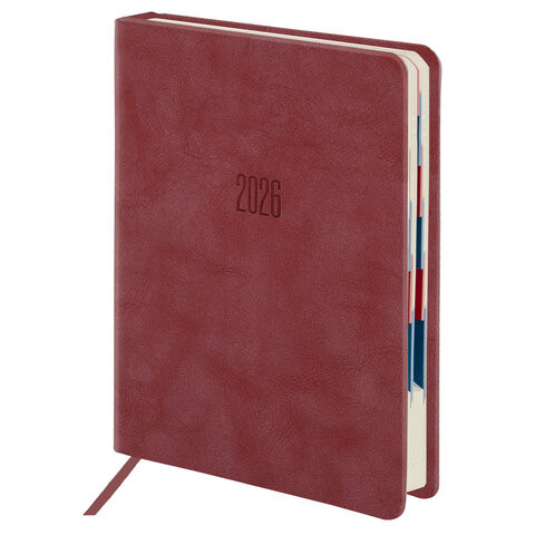 Ежедневник датированный 2026 B6 125х173мм GALANT Vivid, под кожу, красный, 117413 по низкой цене оптом Ежедневник датированный 2026 B6 125х173мм GALANT Vivid, под кожу, красный, 117413 по низкой цене оптом