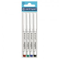 Ручки капиллярные (линеры) 4 ЦВЕТА CENTROPEN "Handwriter", корпус тонкий, линия письма 0,5 мм, 2551/4, 2 2551 0403