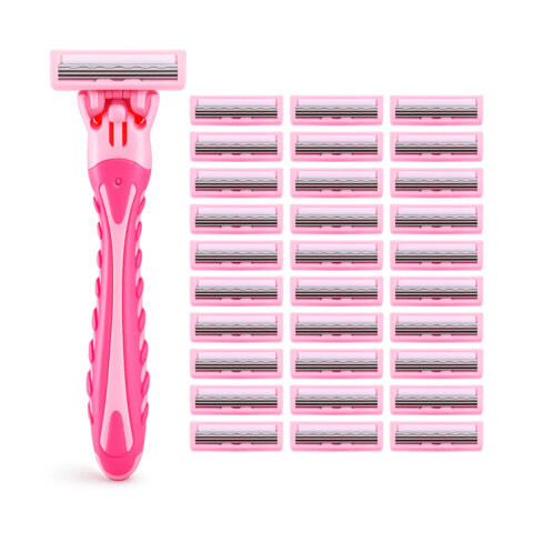 Бритвенный станок многоразовый женский, 3 лезвия, 31 кассета, розовый, X-ONE, 700025 по низкой цене оптом Бритвенный станок многоразовый женский, 3 лезвия, 31 кассета, розовый, X-ONE, 700025 по низкой цене оптом