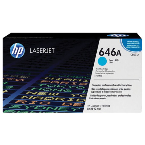 Картридж лазерный HP (CF031A) ColorLaserJet CM4540, голубой, оригинальный, ресурс 12 500 страниц по низкой цене оптом 