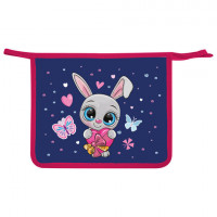 Папка для тетрадей ПИФАГОР А5, 1 отделение, пластик, на молнии, "Lovely Bunny", 271493