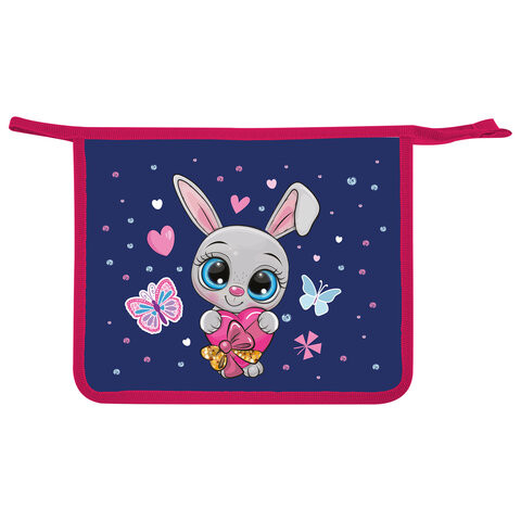 Папка для тетрадей ПИФАГОР А5, 1 отделение, пластик, на молнии, "Lovely Bunny", 271493 по низкой цене оптом 
