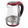 Чайник SCARLETT SC-EK27G49, 1,8 л, 2200 Вт, закрытый нагревательный элемент, стекло, красный по низкой цене оптом 