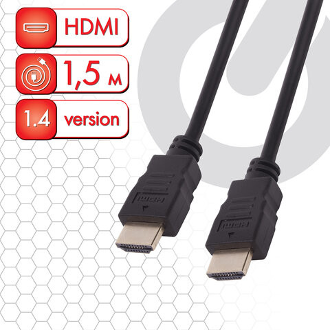Кабель HDMI AM-AM, 1,5 м, SONNEN, для передачи цифрового аудио-видео, черный, 513120 по низкой цене оптом Краснодар, Москва, Уфа, Казань, Барнаул, Владивосток, Хабаровск, Сахалин, Красноярск, Екатеренбург, 