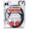 Кабель HDMI AM-AM, 1,5 м, SONNEN, для передачи цифрового аудио-видео, черный, 513120 по низкой цене оптом Краснодар, Москва, Уфа, Казань, Барнаул, Владивосток, Хабаровск, Сахалин, Красноярск, Екатеренбург, 
