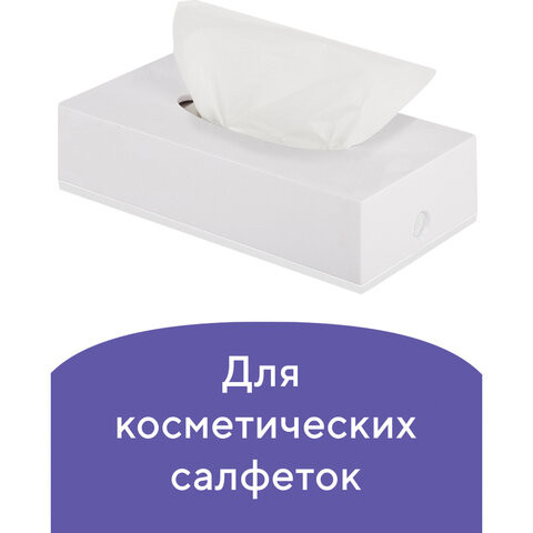 Диспенсер для косметических салфеток LAIMA CLASSIC, настольный/настенный, пластиковый, белый, 605392 по низкой цене оптом Краснодар, Москва, Уфа, Казань, Барнаул, Владивосток, Хабаровск, Сахалин, Красноярск, Екатеренбург, 