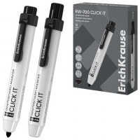 Маркер стираемый для белой доски автоматический ERICH KRAUSE RW-700 Click it, ЧЕРНЫЙ,, 60830