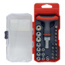 Набор бит и торцевых головок с трещоткой 1/4", 27 предметов, пластиковый бокс, ГРАНДМАСТЕР, 671327 по низкой цене оптом Набор бит и торцевых головок с трещоткой 1/4", 27 предметов, пластиковый бокс, ГРАНДМАСТЕР, 671327 по низкой цене оптом