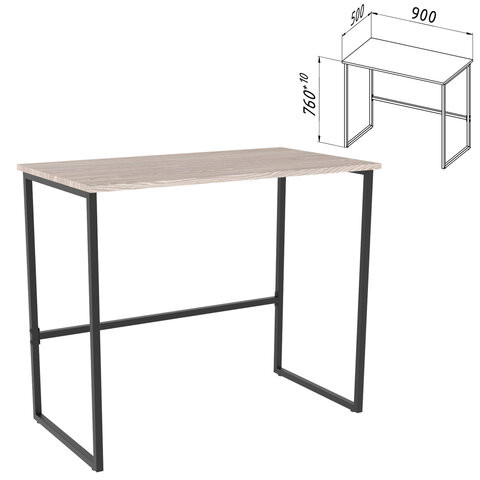 Стол BRABIX "SMART CD-020", 900х500х770 мм, ЛОФТ, металл/ЛДСП ясень шимо светлый, каркас черный, 641949 по низкой цене оптом 