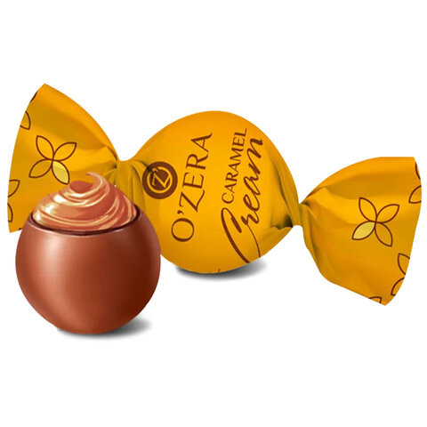 Конфеты шоколадные O'ZERA "Caramel cream" с карамельной начинкой, 500 г, пакет, ПН213 по низкой цене оптом 