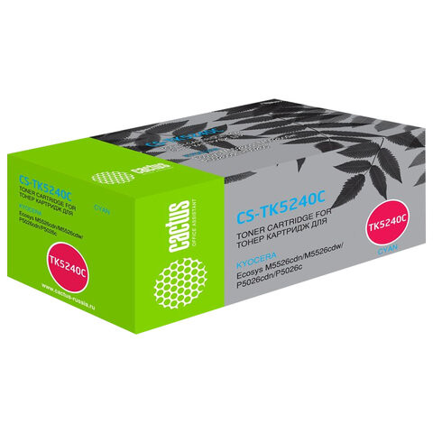 Картридж лазерный CACTUS (CS-TK5240C) для Kyocera M5526cdn/M5526cdw/P5026cdn, голубой, ресурс 3000 страниц по низкой цене оптом 