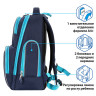 Рюкзак BRAUBERG CLASSIC, легкий каркас, премиум материал, Speed, синий, 37х32х21 см, 270088