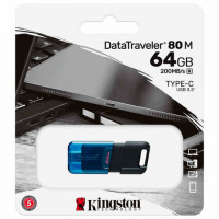 Флеш-диск 64GB KINGSTON DataTraveler 80M, разъем Type-C 3.2, черный, DT80M/64GB