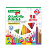 Карандаши цветные BRAUBERG KIDS NEW, 50 цветов, трехгранный корпус, грифель 3 мм, 182004 по низкой цене оптом 