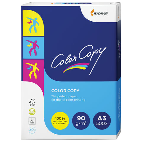 Бумага COLOR COPY, БОЛЬШОЙ ФОРМАТ (297х420 мм), А3, 90 г/м2, 500 л., для полноцветной лазерной печати, А++, Австрия, 161% (CIE) по низкой цене оптом 