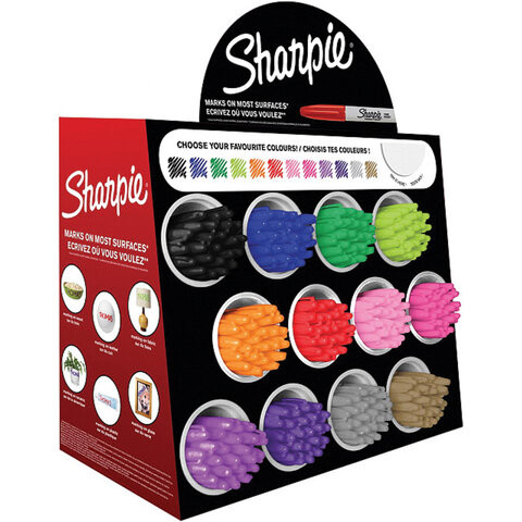Дисплей настольный для размещения маркеров SHARPIE FINE, 12 ячеек, без наполнения, 47,5х24х38 см, 2033584 по низкой цене оптом 