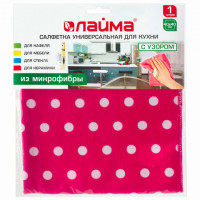 Салфетка для уборки из микрофибры универсальная, 30х30 см, LAIMA, 607582