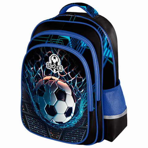 Рюкзак BRAUBERG KIDS FLOSSY, 2 отделения, 3 кармана, Soccer Club, 3D панель, 40х28х18 см, 273181 по низкой цене оптом 