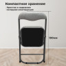 Стул складной для дома и офиса РС04К комфорт, черный каркас, рогожка светло-серая по низкой цене оптом 