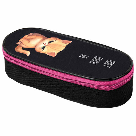 Пенал-футляр BRAUBERG, 1 отделение, органайзер, полиэстер, 22x9х5 см, Angry kitty, 273566 по низкой цене оптом 