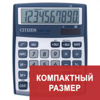 Калькулятор настольный CITIZEN CDC-100WB, МАЛЫЙ (135x109 мм), 10 разрядов, двойное питание