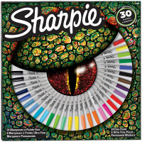 Набор перманентных маркеров Sharpie "Ящерица" 28цв. (30шт.), пулевидный, 0,35/2мм, подарочная упаковка