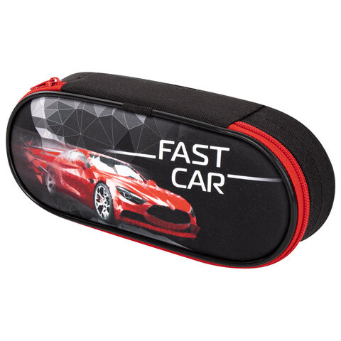 Пенал-футляр BRAUBERG, 1 отделение, ткань, 21x9x5 см, Fast car, 270376 по низкой цене оптом 