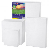 Холсты на картоне НАБОР №1 10 штук, хлопок, грунт, 280 г/м2, BRAUBERG ART CLASSIC, 192660