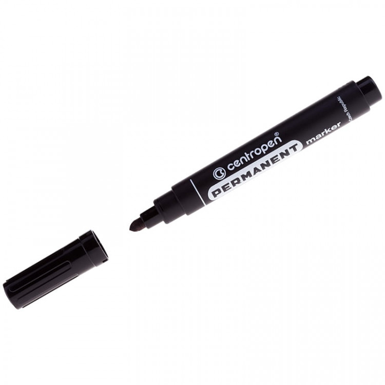 Маркер перманентный CENTROPEN 8566, ЧЕРНЫЙ, круглый наконечник, 2,5 мм, 5 8566 0112 по низкой цене оптом 